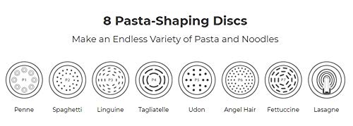 EMERIL LAGASSE Pasta & Beyond, Automatic Pasta Maker - 8 Pasta Shaping Discs, Black