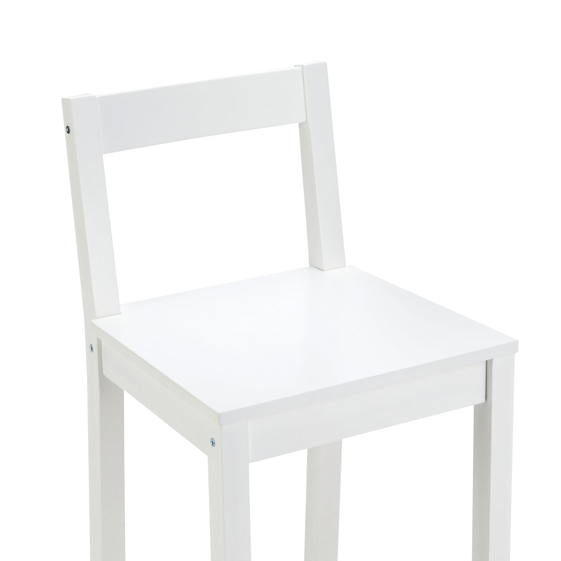 Amazon Basics Wooden Bar Stool with Backrest 24", White, Set of 2