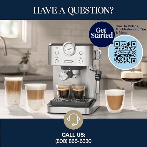 De’Longhi Linea Classic Espresso Machine with Milk Frother, 15-Bar Pump & Temperature Control - Barista Coffee Maker Kit for Espresso, Latte, Cappuccino & Iced Coffee - Italian Stainless Steel Design