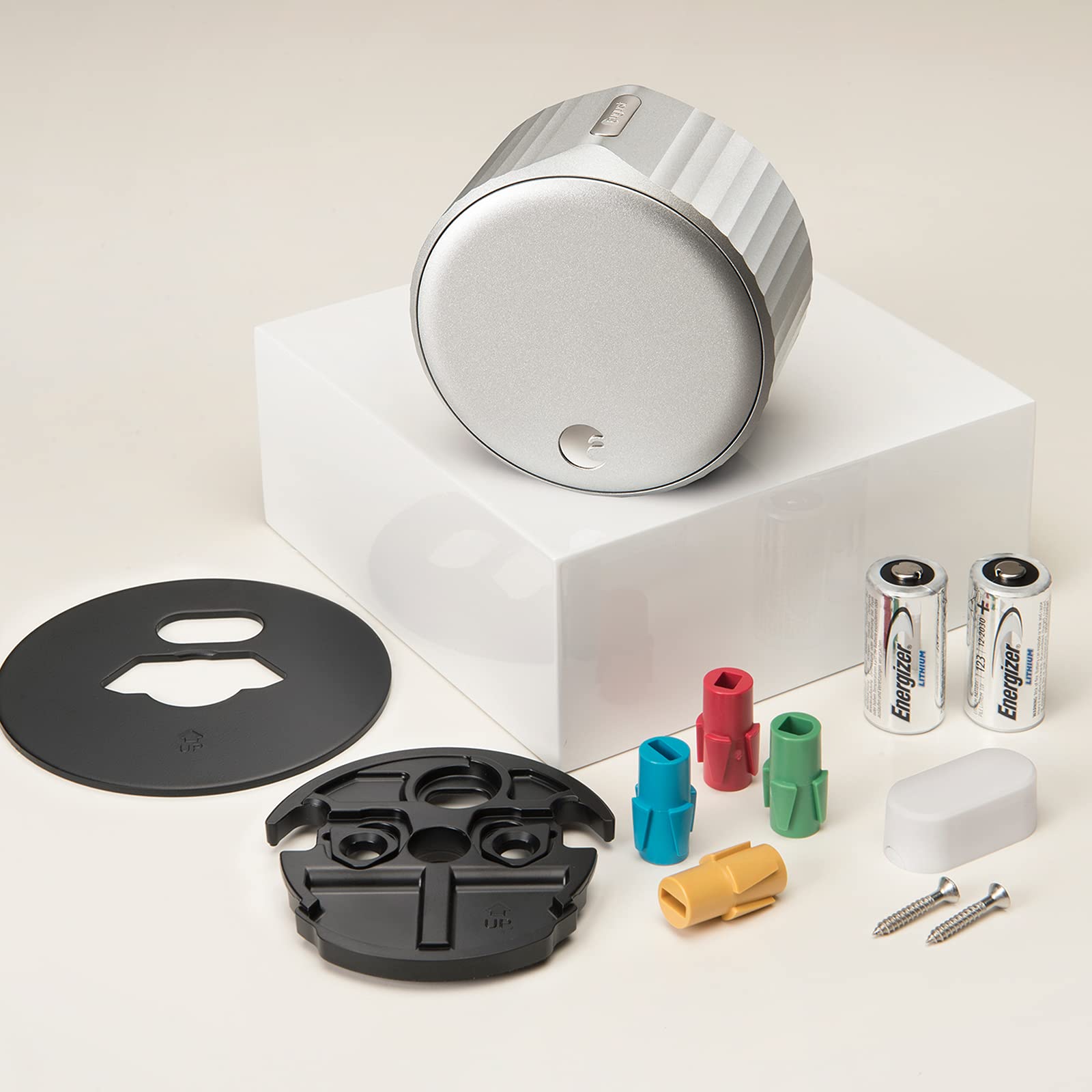 August Home, Silver Wi-Fi Connected Smart Keyless Entry Door Lock, Electronic Door Lock Fits Your Existing Deadbolt in Minutes, ‎ ‎AUG-SL05-M01-S01