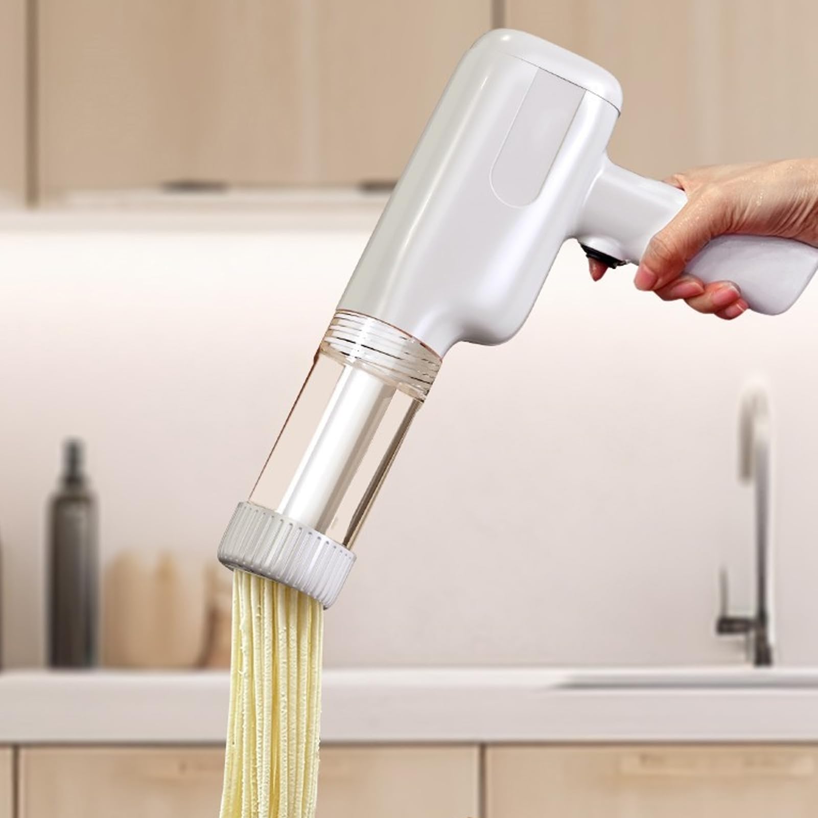 Handheld Electric Pasta Maker Electric Noodle Maker High Efficiency Handheld Press Pasta Machine with 6 Molds for Home