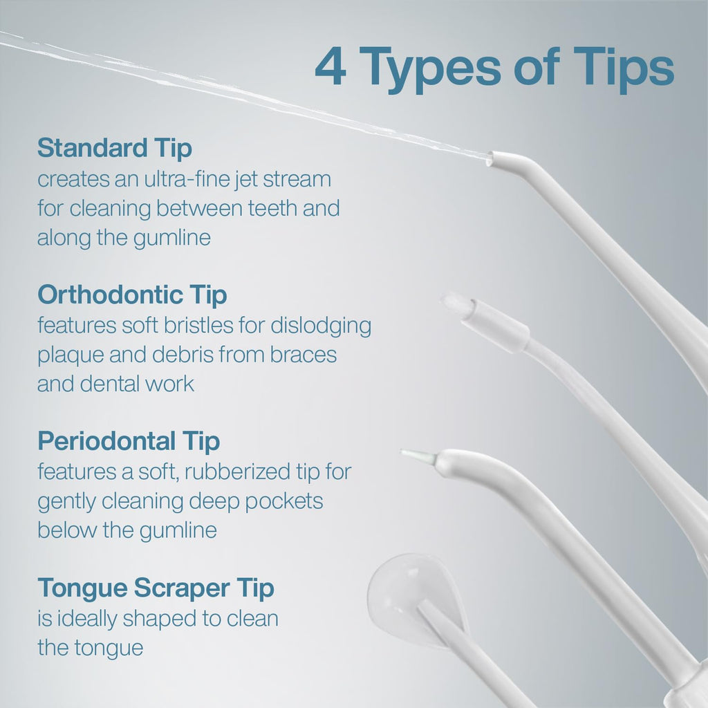 AquaSonic Water Flosser - Cordless Rechargeable Water Flossers for Teeth Cleaning - Waterproof Aqua Flosser, Portable Oral Irrigator for Dental Cleaning with 5 Jet Tips – Braces Home Travel.