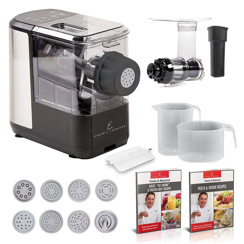 EMERIL LAGASSE Pasta & Beyond, Automatic Pasta Maker - 8 Pasta Shaping Discs, Black