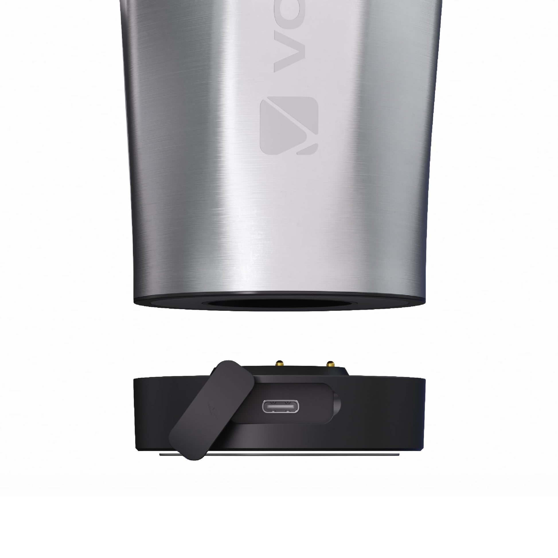 VOLTRX ChillMix Shaker Bottle Insulated Stainless Steel - USB C Rechargeable Electric Protein Shake Mixer, Shaker Cups for Protein Shakes and Meal Replacement, Chrome Steel, 16 oz