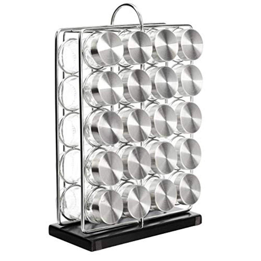 Amazon Basics 20 Jars Spice Organizer Rack, Silver