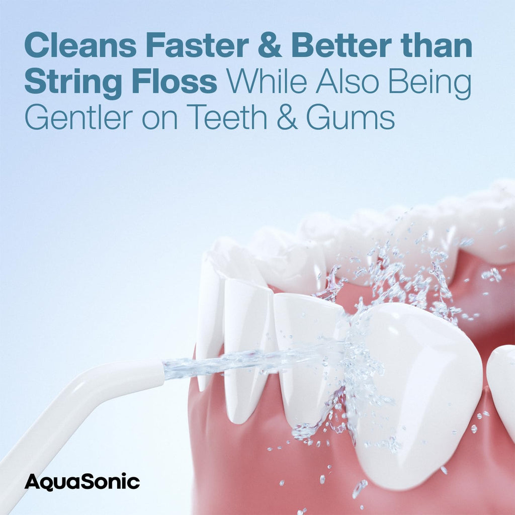 AquaSonic Water Flosser - Cordless Rechargeable Water Flossers for Teeth Cleaning - Waterproof Aqua Flosser, Portable Oral Irrigator for Dental Cleaning with 5 Jet Tips – Braces Home Travel.