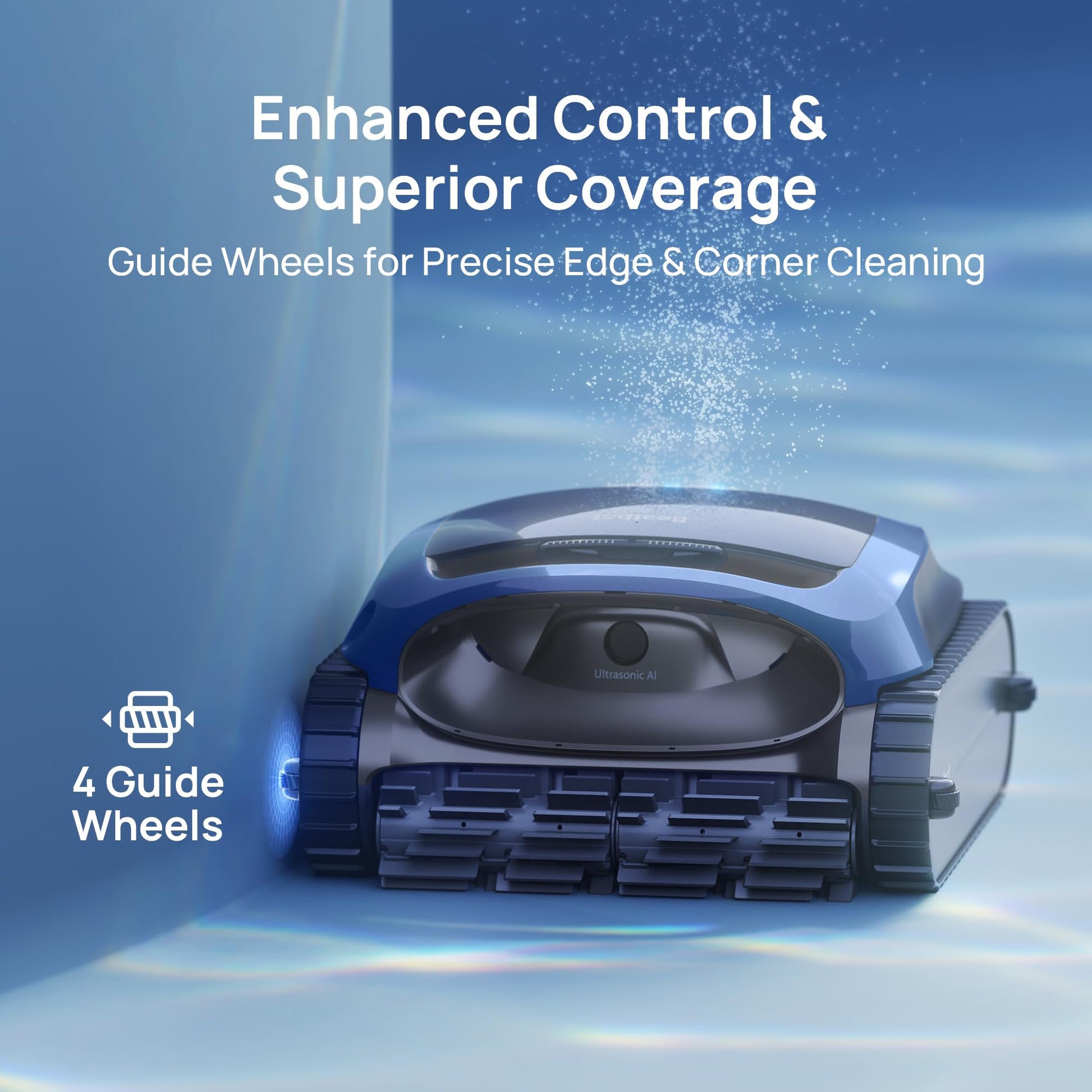 (2025 Upgrade) Beatbot AquaSense 2 Cordless Robotic Pool Vacuum Cleaner, Smart Surface Parking, Double-Pass Waterline Scrubbing, Cleans Floor, Walls and Waterline, Light Blue
