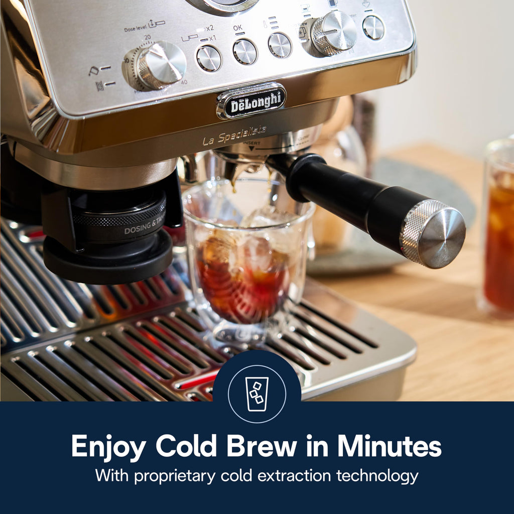 De'Longhi La Specialista Arte Evo Espresso Machine - Compact Cold Brew Coffee Maker with Grinder, Milk Steam Wand/Frother & Tamping Tools - Home Barista Kit for Lattes, Cappuccinos, Iced Coffee