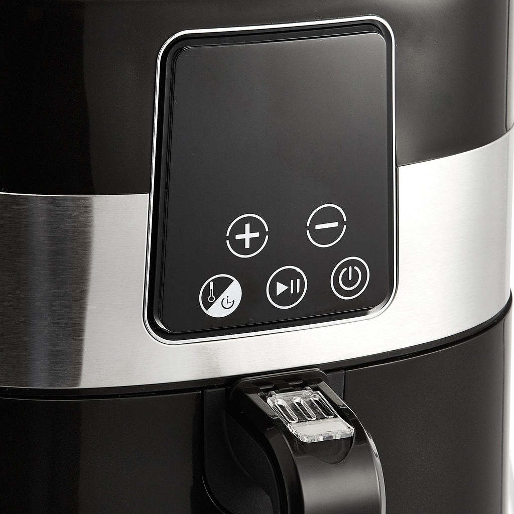 Amazon Basics 3.2 Quart 6-In-1 Air Fryer (Fry, Crisp, Roast, Bake, Reheat, Dehydrate), Non-Stick, with Timer, Auto Shut-Off, Digital Touch Screen, 180-400°F, 1400W, Black/Silver